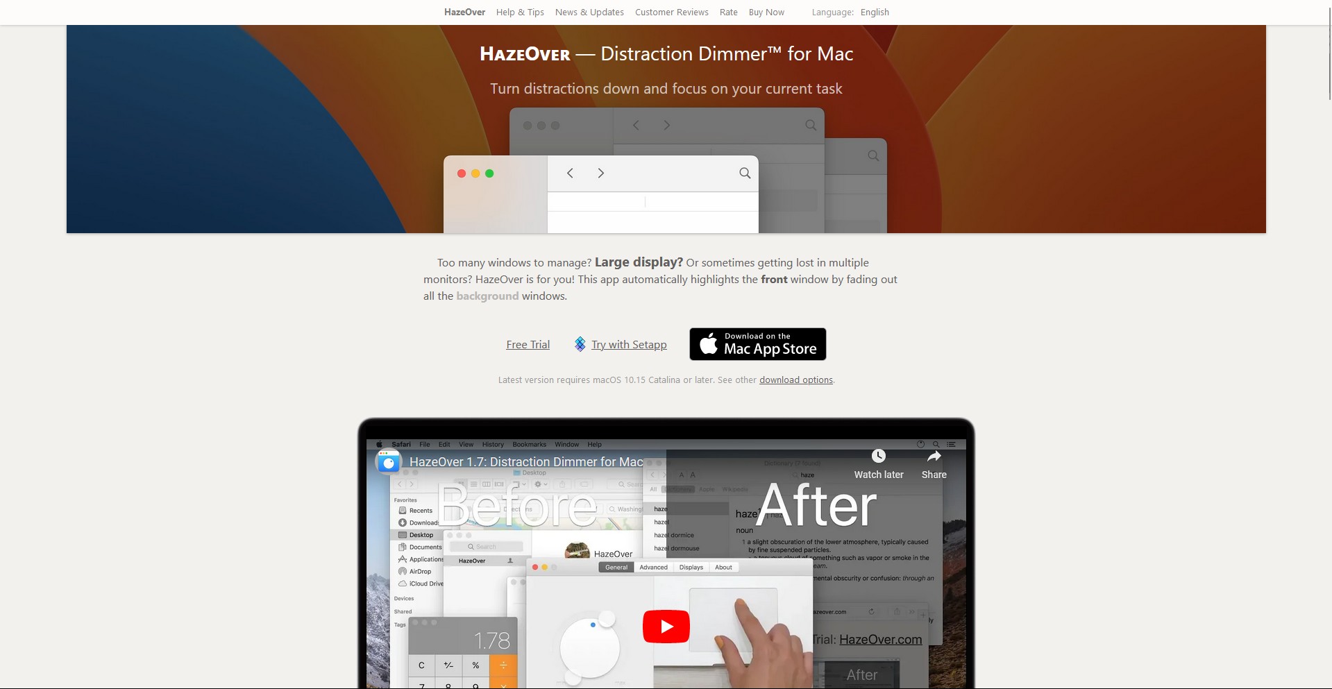 Free License Code for HazeOver — Distraction Dimmer™ for Mac